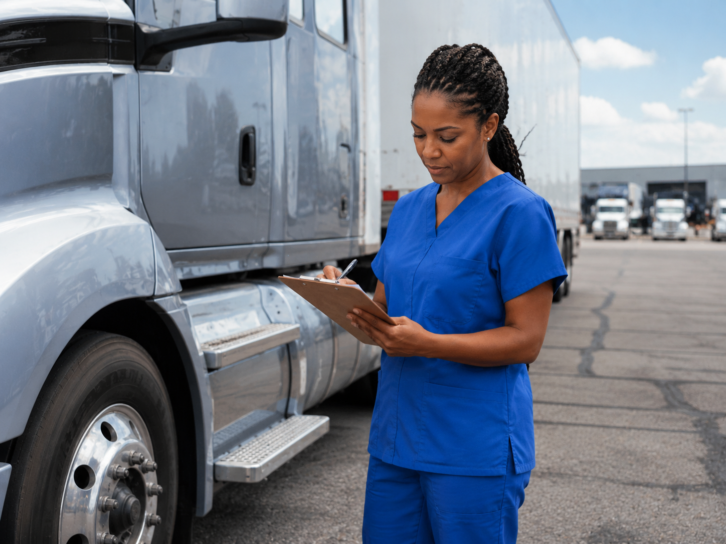 On-site mobile drug testing at a trucking yard